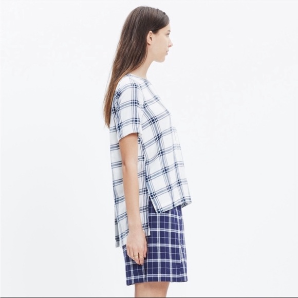 Madewell Industry Button Back Top in Plaid - Picture 3 of 15